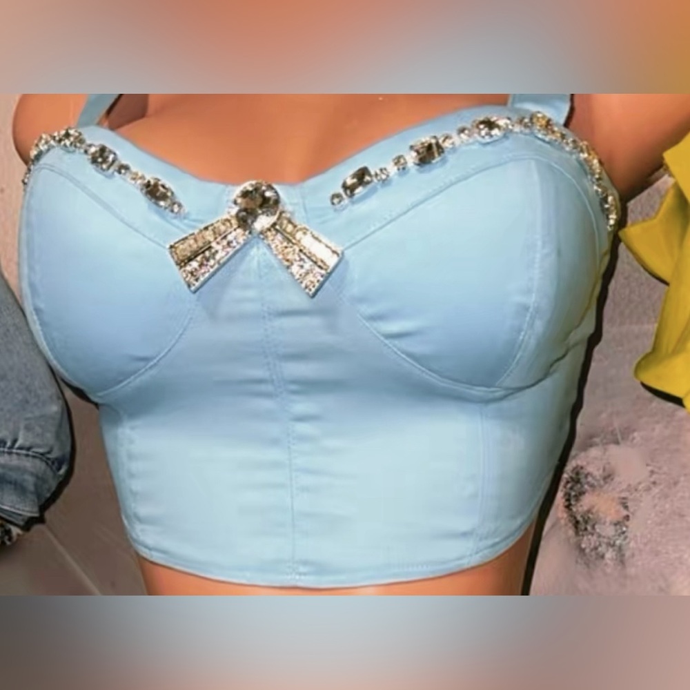Light blue bling Top